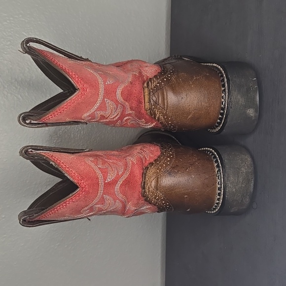 Ariat Fatbaby Red Pull On Cowboy Boots Size 7.5 - Picture 3 of 11
